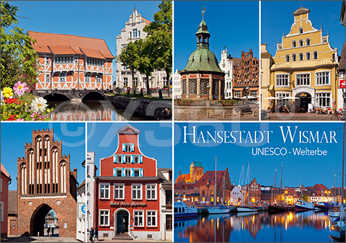 Postkarte Hansestadt Wismar UNESCO-Welterbe 